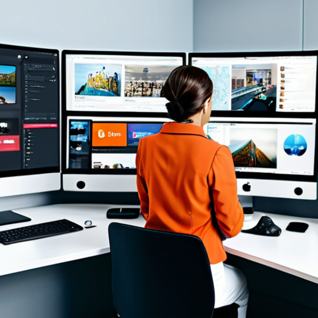 Global Content Creator at Work**

A professional global content creator, fully clothed in modest, stylish attire, working at a bright, modern desk with multiple monitors displaying international social media feeds, appropriate content, safe for work, perfect anatomy, natural proportions, high-quality digital art, family-friendly.

**