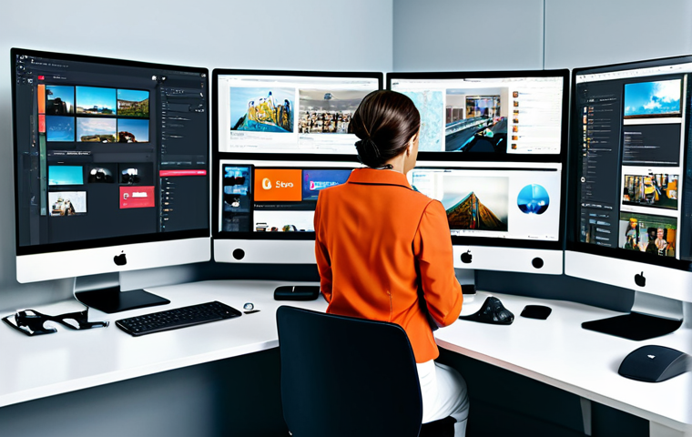 Global Content Creator at Work**
A professional global content creator, fully clothed in modest, stylish attire, working at a bright, modern desk with multiple monitors displaying international social media feeds, appropriate content, safe for work, perfect anatomy, natural proportions, high-quality digital art, family-friendly.
**