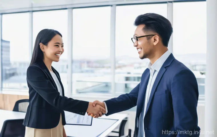 마케팅관리사 자격증으로 인한 경력 전환 사례 - **Prompt 2: Modern Telemarketing Professional in Action**
    A confident East Asian man in his earl...