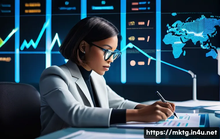 마케팅관리사와 고객 분석 스킬 향상 방법 - **Image Prompt 1: The Data Miner's Discovery**
A focused, diverse female marketing analyst, in h...
