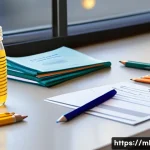 마케팅관리사 시험 대비 최종 점검 리스트 - A detailed and realistic study desk setup for exam preparation, featuring neatly arranged essential ...