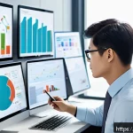 마케팅관리사 취업 가능한 직무 - A professional marketing strategist analyzing market trends in a modern office environment, surround...