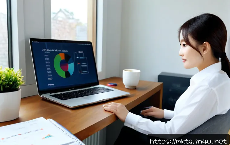 Home 17 마케팅관리사 자격증을 활용한 프리랜서 일자리 - Photorealistic freelance marketing professional working from a bright home office, confident adult s...